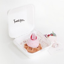 펄프용기 화이트(마카롱 미니케이크 햄버거포장) 50개