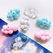 3D 빅 아크릴구름비즈 악세사리재료, (H07-6)구름낱개 화이트색