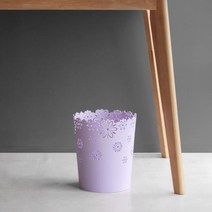 심플 플라워 오픈 휴지통(중), 플라워휴지통_중(스카이블루)