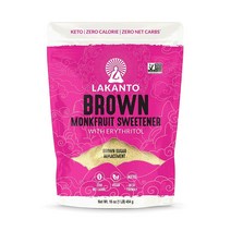 라칸토 브라운 몽크프룻 스위트너 에리스리톨 미국 Lakanto MonkFruit 설탕대체 454g, 1개
