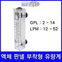 액체 판넬 부착형 유량계 2-14GPM 12-52LPM, 1개