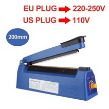 랩핑기 핸드 업소 랩포장기 미국/EU 휴대용 플라스틱 밀봉 기계 전기 식품 실러 8 온도 모드 빠른 가열 포장 주방 용품, [02] US PLUG 110V, [01] blue, 02 US PLUG 110V