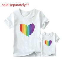가족사진 의상 패밀리룩 레인보우 엄마와 미니 가족 맞춤 티셔츠 여름 반팔 패밀리 룩 딸 패션 의류 1 개