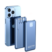 PYHO 대용량 20000mAh 보조배터리 라인배치 66w 슈퍼급속충전 얇고 가벼운 휴대용 명품 보조배터리 삼성 아이폰 보조배터리, 20000W블랙