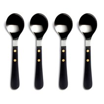 데이비드멜러 프로방스 블랙 수프 스푼 스테인리스 스틸 커트러리 19cm 4개 David Mellor Provence black Soup Spoon