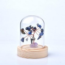 천연 크리스탈 트리 자수정 로즈 쿼츠 감람석, 라이트 그레이+1pcs