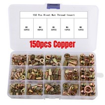 102050pcs m3 m4 m5 m6 m8 황동 인서트 너트 사출 성형 구리 너트 임베디드 널링 나사 인서트 너트, m3x5x3-50pcs