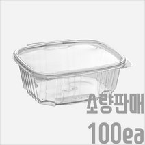서비스팩용기 SL-L32 투명 100세트 1150ml [샐러드 과일 반찬 델리 포장용기 배달용기], 일체형
