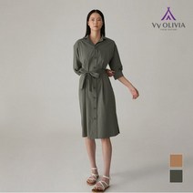 올리비아로렌 풀오픈 카라 코튼 원피스 VVCOAXM4241