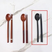 [도매처직배송] 감성식탁 집들이선물 우드커트러리 흑칠 수저세트 1p 추석 명절 설 기념일, 도매처직배송 본상품선택, 도매처직배송 흑칠수저세트, 도매처직배송 본상품선택