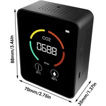 가스 누출 누설 측정기 감지기 휴대용 2022 다기능 5 in1 co2 미터 디지털 온도 습도 테스터 이산화탄소 tvoc hcho 공기 품질 모니터, co2 감지기 블랙 2