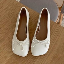 셀러허브 여성패션 [오노마] ONM 봄신발 리본 스퀘어토 단화 여성 임산부 플랫 슈즈
