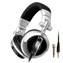 헤드셋 헤드폰 St-80 dj music 유선 녹음 3.5mm 6.5mm hifi, 실버 3.5MM