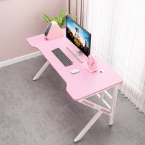 PC게임전용 1인용 컴퓨터책상 여성용 남성용 핑크 화이트 블랙 게이밍 책상, 가로100 세로60 높이75CM-핑크(단상)