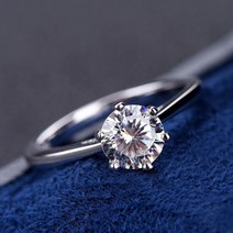 모이사나이트 반지 링 보석 결혼 약혼 프로포즈 다이아 웨딩밴드 100 백금 도금 스털 실버 1ct 2ct 3ct 몬드 클래식 6 프롱