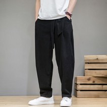 봄 코튼 린넨 바지 남성 탄성 허리 캐주얼 하렘 바지 느슨한 스웨트 팬츠 중국어 번체 바지 판탈롱 옴므