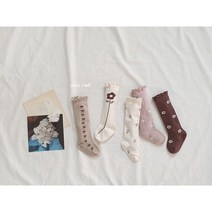 아기 북유럽풍 감성 무드 플라워 니삭스 양말 세트(5ea 1set)