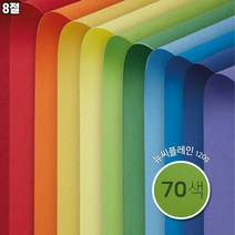 [종이문화] 8절 양면 색상지 뉴씨플레인 10매 70색상 120g, NO.46 연한빨강색
