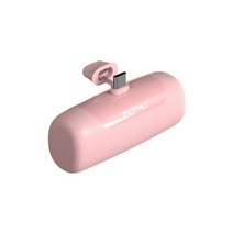 민트그린 핸드폰 미니 보조 배터리 도킹형 4900mAh, 파스텔 핑크, C타입(안드로이드)