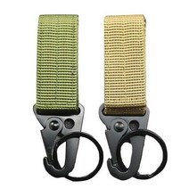 2PC Carabiner 고강도 나일론 열쇠 고리 MOLLE 웨빙 버클 교수형 시스템 벨트 캠핑 하이킹 액세서리, WHITE