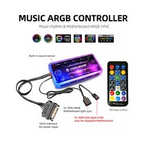 CPU팬 4pin RGB ARGB 5V 3PIN LED 스트립 컴퓨터 케이스 섀시 용 다채로운 조명 Diy 램프 바 자기 동기화, [06] ARGB Controller, 06 ARGB Controller