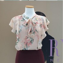 이랜드 [리안뉴욕]리안뉴욕 플라워 리본 타이 블라우스RMFWBL020