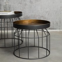 코스토프 철제 앤틱 쇼파 사이드 테이블 홈스타일링 수입가구, 소형 50x50x45cm