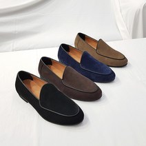 [로니케이] 소가죽 키높이 스웨이드 무지 로퍼 4color