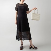 A3664 크로쉐 반팔 롱원피스(속원피스포함)