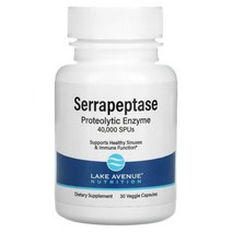 Lake Avenue Nutrition Serrapeptase Proteolytic Enzyme 레이크애비뉴 세라펩타제 효소 40000SPU 30캡슐