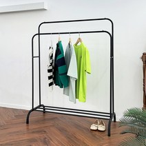 베르니 이동식 더블행거 수납행거 옷걸이행거 원룸행거 철제행거 블랙행거