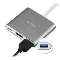 최대 60W 지원 3포트 고속 데티어 전송 멀티 허브 / 악세서리 애플 USB HUB, 그레이