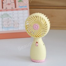 어린이 귀여운 고양이 강아지 캐릭터 우주복 우주 비행사 USB 충전 미니 휴대용 선풍기, JQK1-옐로우[충전식]