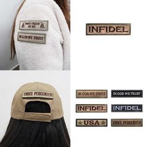 고급 직사각 영문 벨크로 자수 와펜 패치, INGOD블랙
