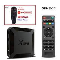 2022 고품질 X96Q 스마트 TV 박스 안드로이드 10.0 Allwinner H313 쿼드 코어 2GB 16GB 4K HD 셋톱 PK 미니, 10 2G 16G add G30S_01 미국 플러그