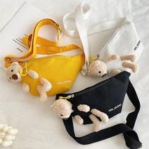 에블 대박걸 안녕 곰돌이 캔버스 천 미니 크로스백 힙쌕 3color