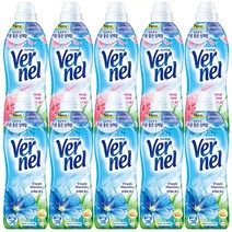 버넬 고농축 섬유유연제 0.9L 와일드로즈 5통 + 프레쉬모닝 5통 / 일반드럼겸용 유연제 900ml