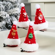 [피앤비유니티]크리스마스 라이트 LED 루돌프 헤어밴드 머리띠 팔찌 안경 모자 수염 모음딜, A5-04) 산타모자 머리핀-눈사람