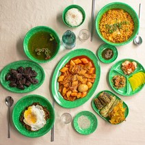 주방114 추억의 떡볶이 분식집 레트로 멜라민 접시, 1개, 옥돌타원 9인치