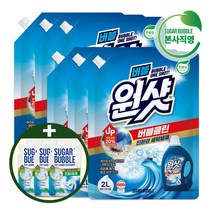 슈가버블 원샷세탁세제 친환경 버블클린 (+세탁리필 프레시버블300mLx3개 추가증정), 6개, 2L