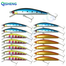 [QISHENG] 플로팅 미노우 하드베이트 배스미노우 루어낚시 쏘가리 서스펜딩 15개입/세트, 혼합 색상C, BJ-6.9g