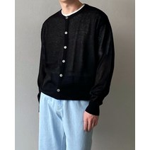 오버즈 / 썸머 라운드넥 린넨 루즈핏 가디건