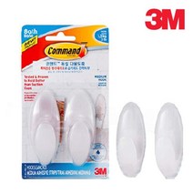 정품 3M 욕실 다용도 훅 중형 무타공벽걸이 접착후크 흡착걸이 부착형행거 주방고리
