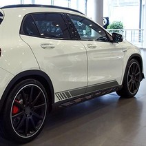 벤츠 GLA클래스 X156 GLA45 AMG 슬로건 라인 데칼 튜닝 스티커, A TYPE  (사이드데칼), 02. 블랙 (무광)