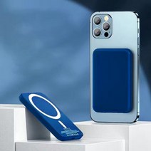 애플워치보조배터리 5000mah 자기 무선 전원 은행 외부 휴대용 배터리 팩 apple, 푸른