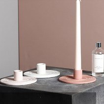심플 원형 도자기 촛대 (3color) 모던촛대, 핑크