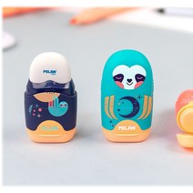 밀란 캡슐 연필깎이+지우개 커들즈, 색상랜덤발송