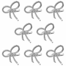 8 개 PCS 절묘한 Bowknot 냅킨 버클 홀더 바 레스토랑 크리스마스 파트, 은
