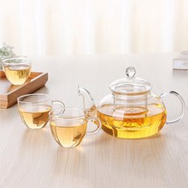 커피숍 잎차 꽃차 유리거름망 티포트 1L 차거름망 녹차티포트