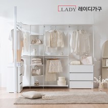 레이디가구 이안 에디션 시스템 드레스룸 코너형 C세트, 화이트